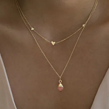 Timi of Sweden Three Small Hearts halskæde forgyldt