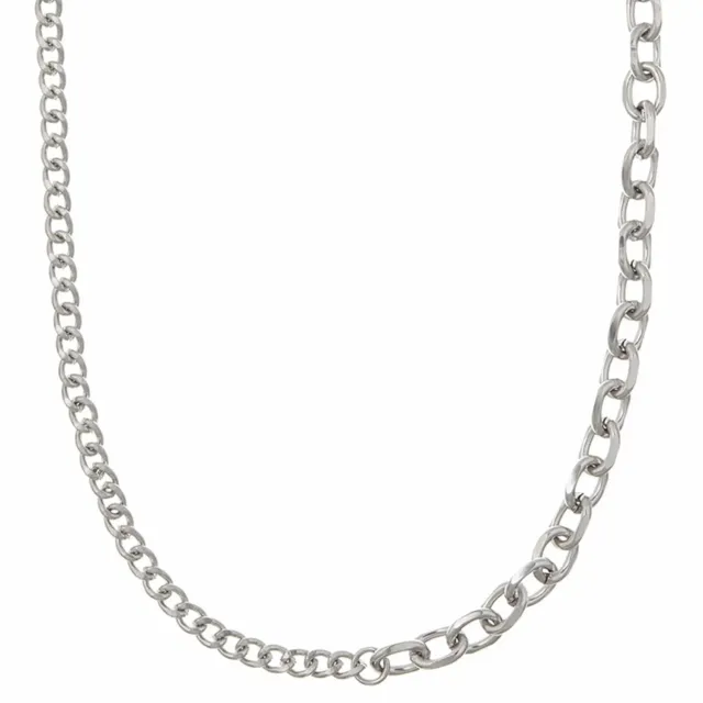 Orelia Asymmetric Chunky halskæde sølv