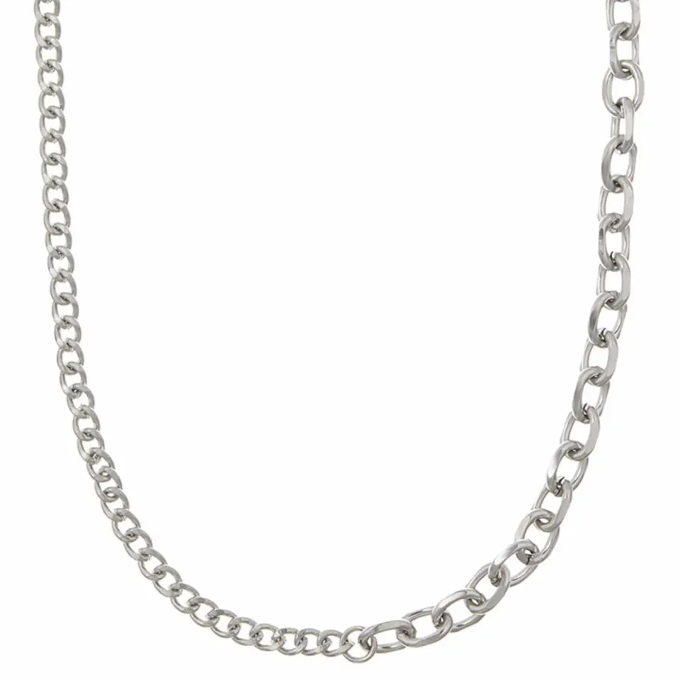 Orelia Asymmetric Chunky halskæde sølv