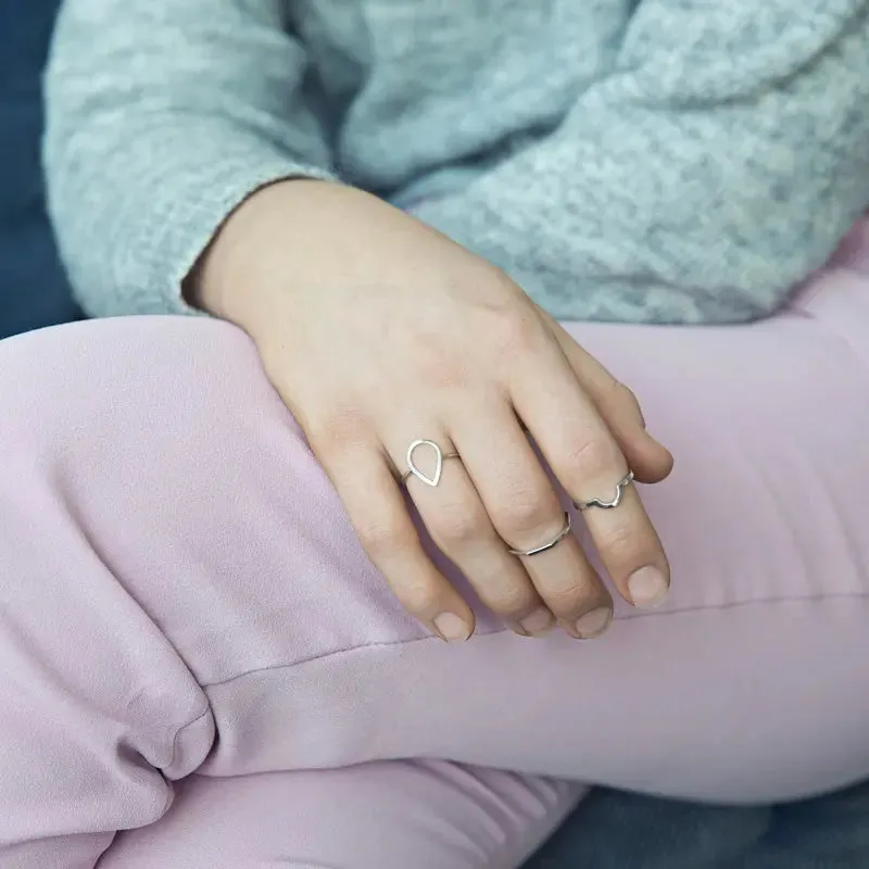 TIMI OF SWEDEN Octagon Ring sølv geometrisk
