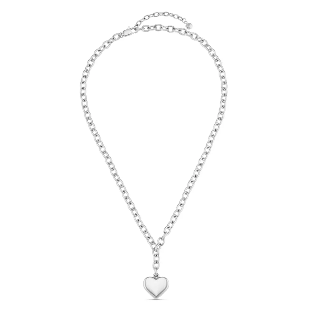 Orelia LUXE Chunky Heart Drop halskæde sølv