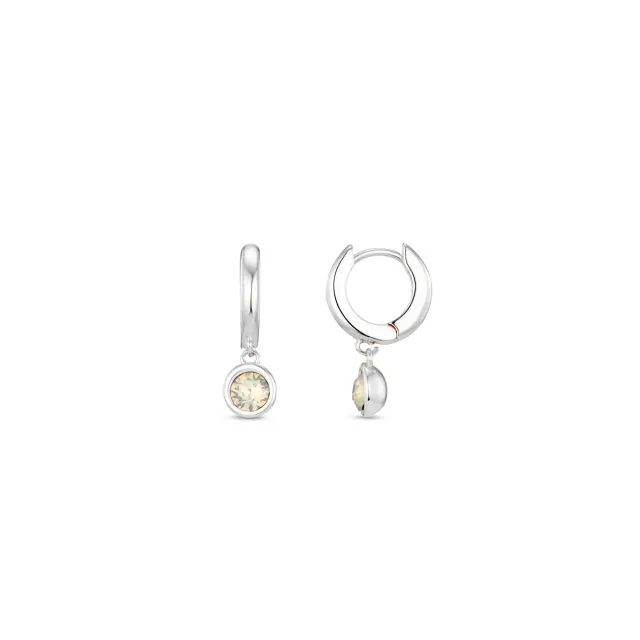 Orelia White Opal Drop Huggie øreringe sølv Swarovski