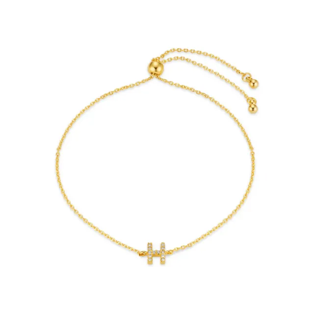 Orelia H Pavé Initial Slider armbånd guld bogstav