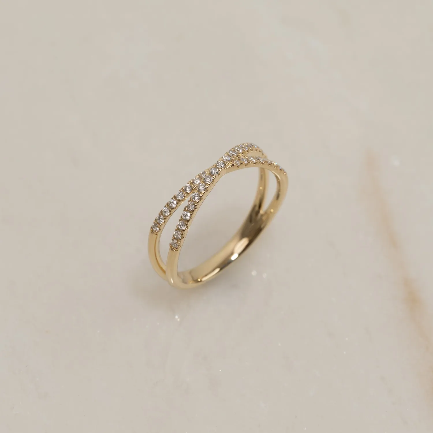 Sisi Copenhagen Cross Diamond Alliance ring guld 0,25 ct str 58