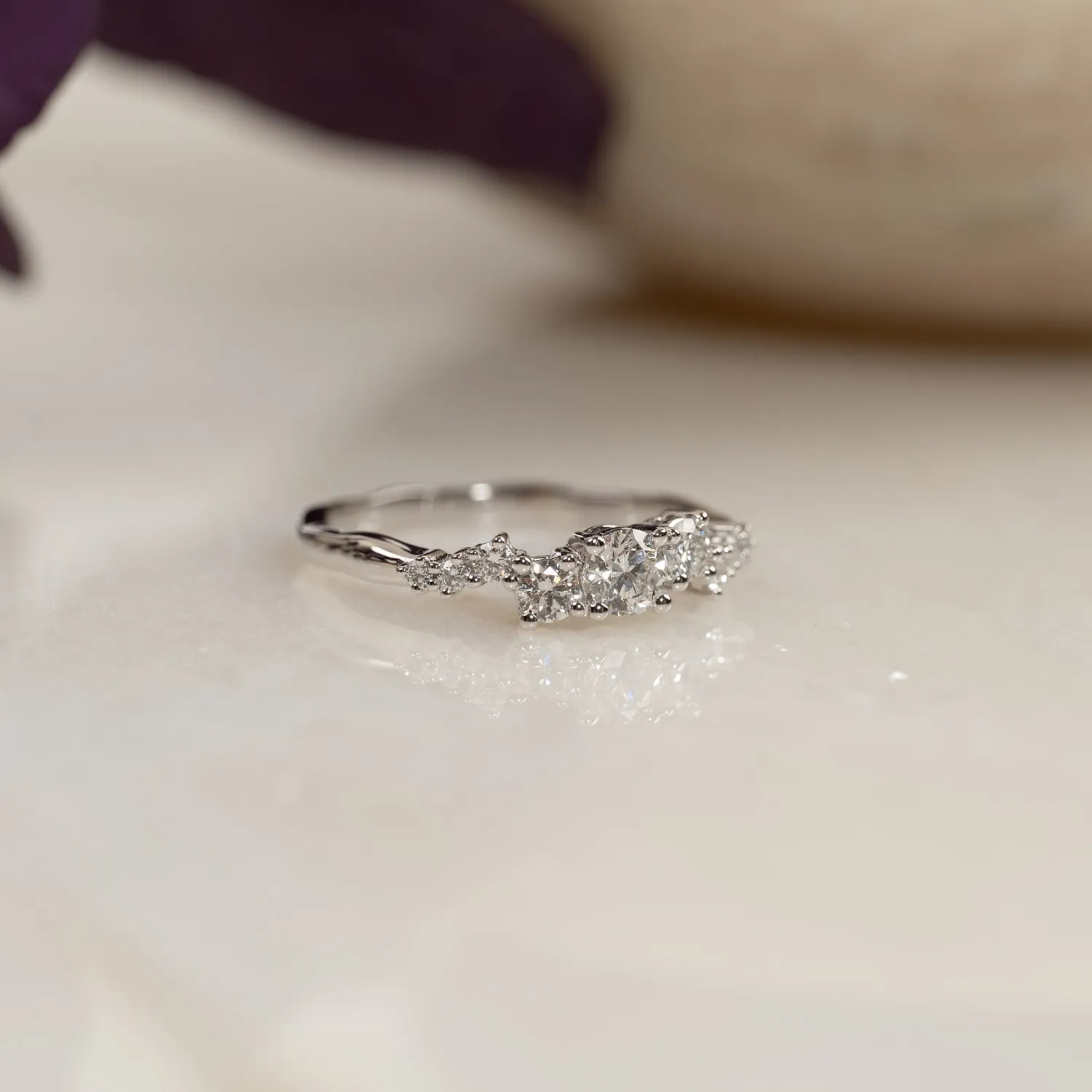 Sisi Copenhagen Organic Cluster ring 0,5 ct hvidguld lab