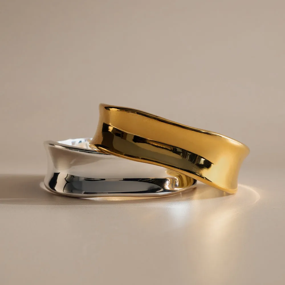 Orelia LUXE Polished Molten Bangle armbånd sølv