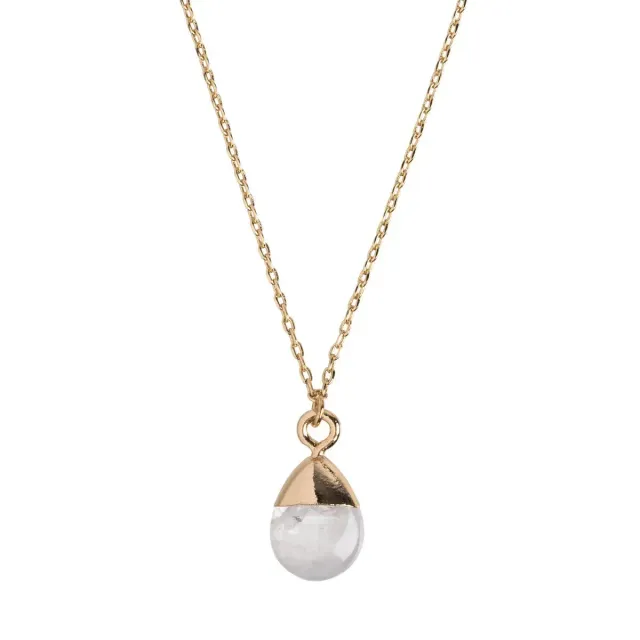 Timi of Sweden Goddess halskæde Klar Kvarts guld