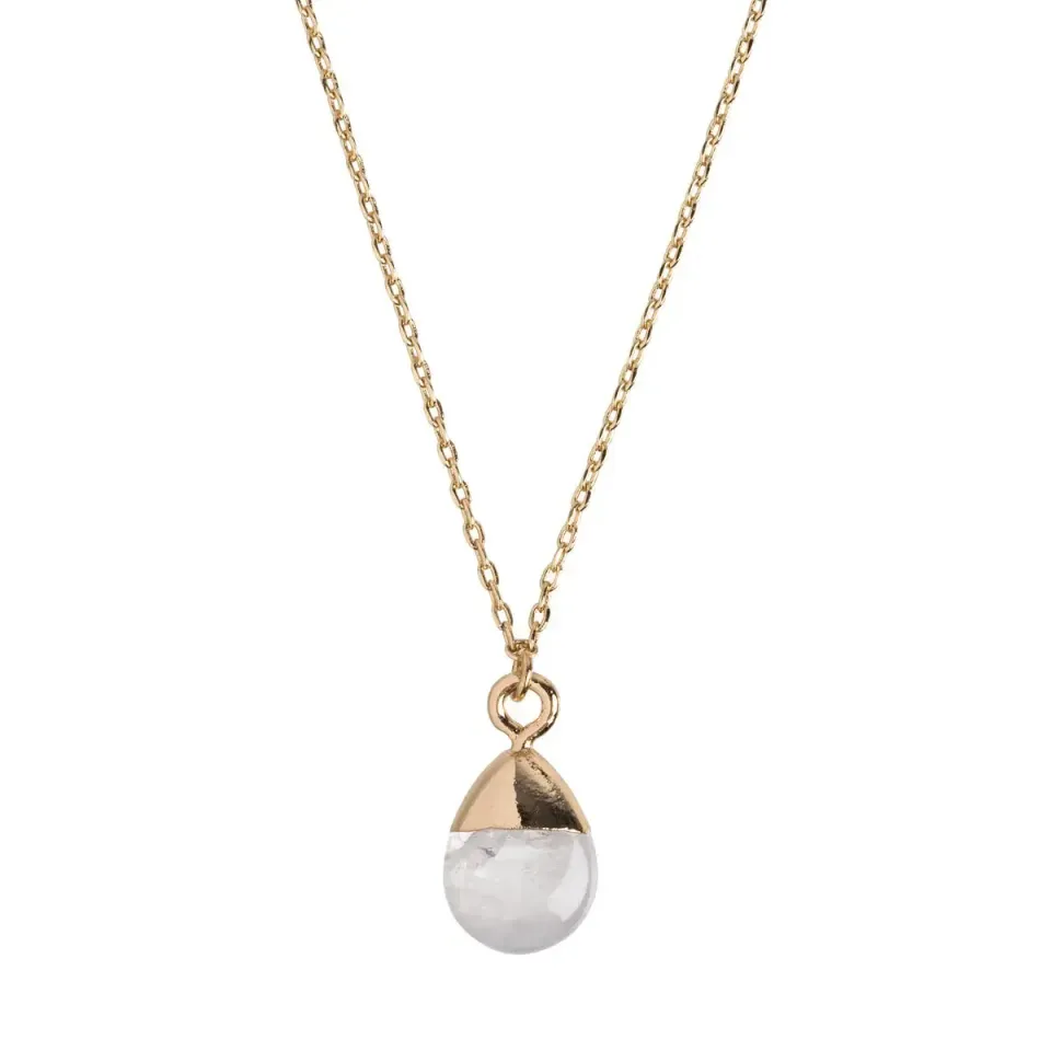 Timi of Sweden Goddess halskæde Klar Kvarts guld