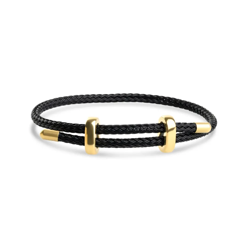 TIMI OF SWEDEN Cordelia reb-armbånd rustfrit stål sort