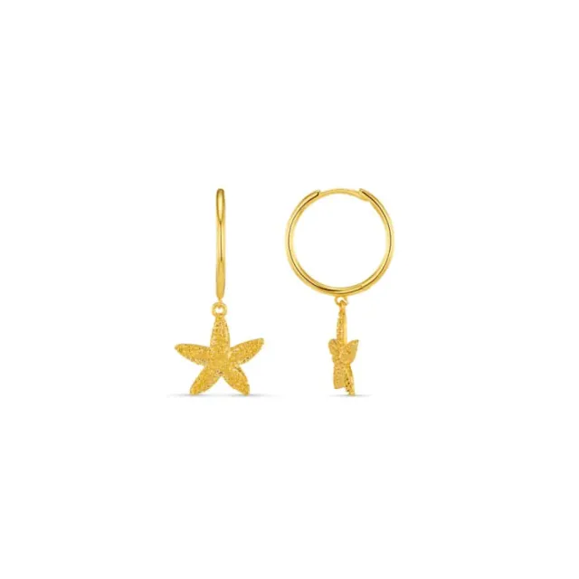 Orelia Starfish Drop hoop øreringe guld