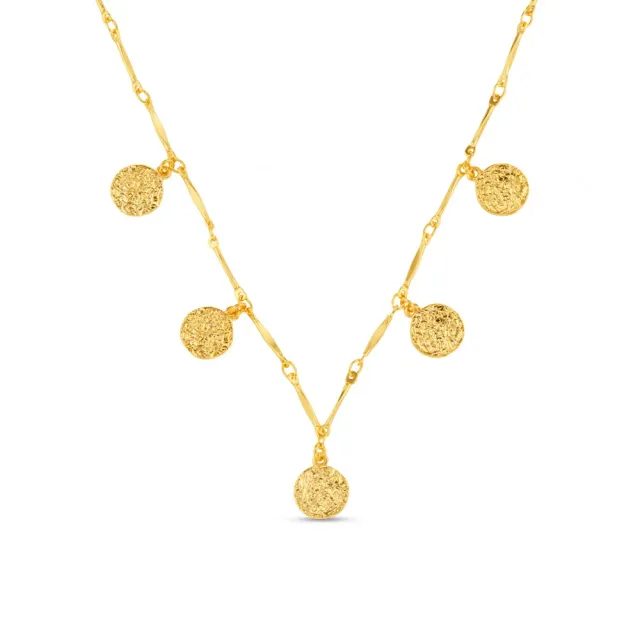 Orelia Mini Molten Coin Charm Necklace halskæde guld