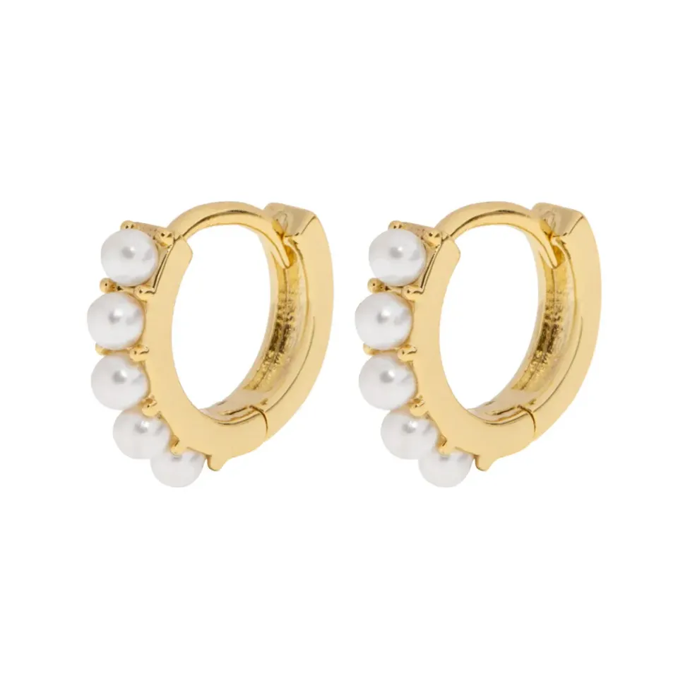 TIMI OF SWEDEN Essie Pearl Hoop øreringe 22 mm guld