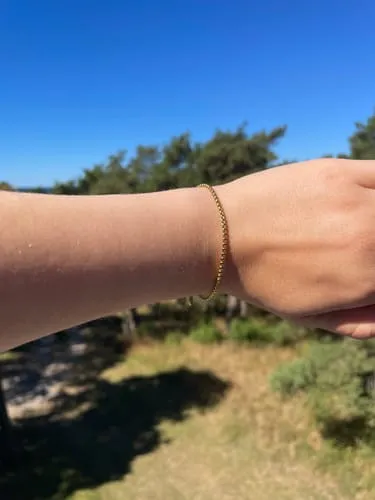 TIMI OF SWEDEN Nori Link armbånd stål guld 16+3 cm unisex
