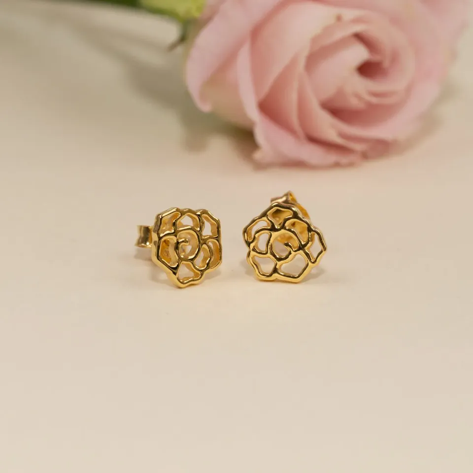 Sisi Copenhagen Rosa Stud ørestikker 8 mm forgyldt par
