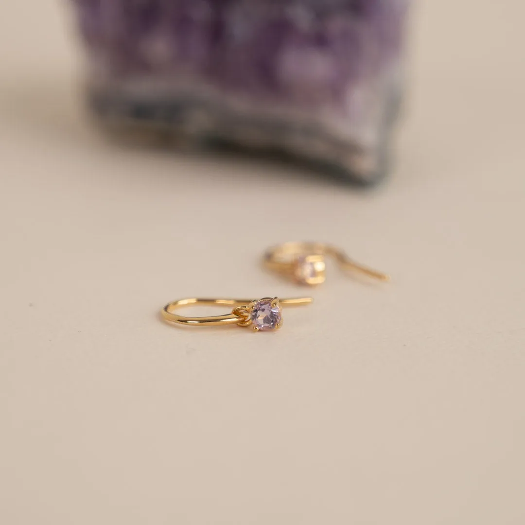 Sisi Copenhagen Gemma Purple Amethyst Golden Hook øreringe forgyldt