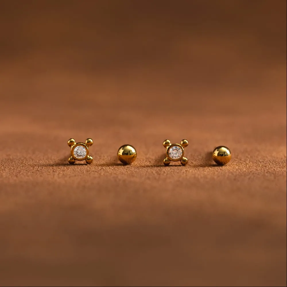 Orelia Micro Coin øreringe 6-pak forgyldt