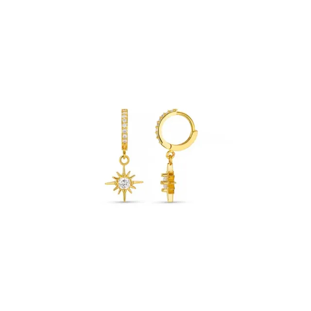 Orelia Pavé Starburst Micro Hoop øreringe guld