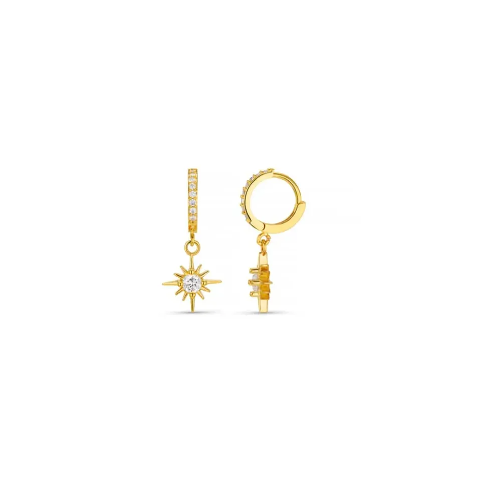 Orelia Pavé Starburst Micro Hoop øreringe guld