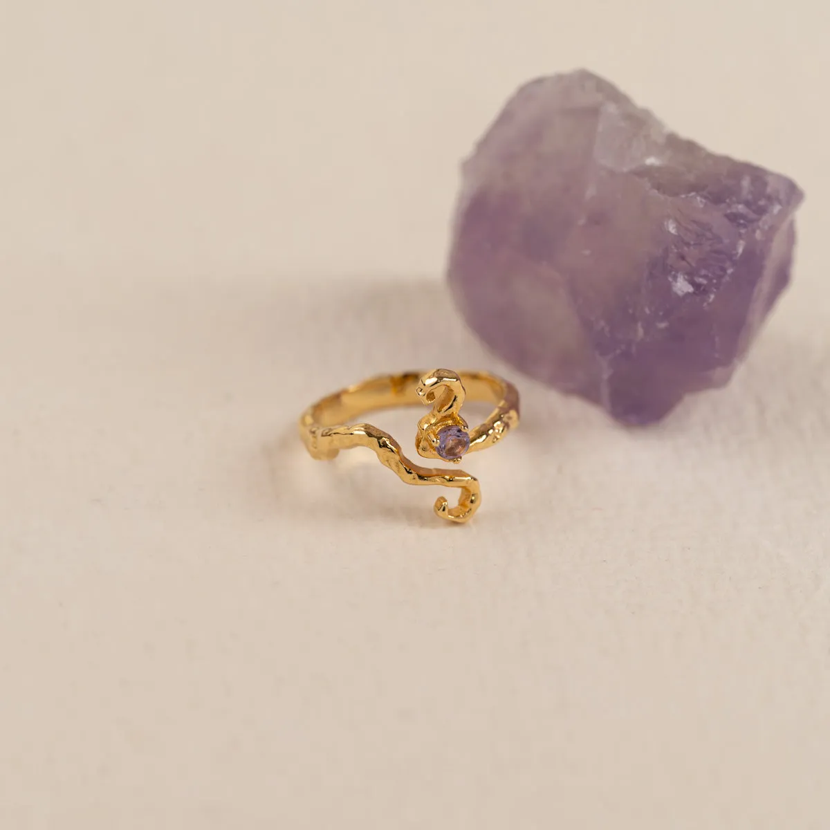 Sisi Copenhagen Aurelia ring forgyldt månesten 3 mm