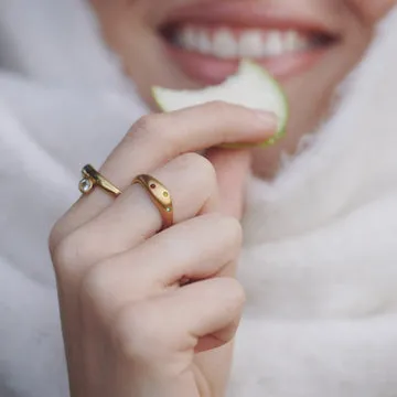 TIMI OF SWEDEN Eline crystal ring stål str. 17,5