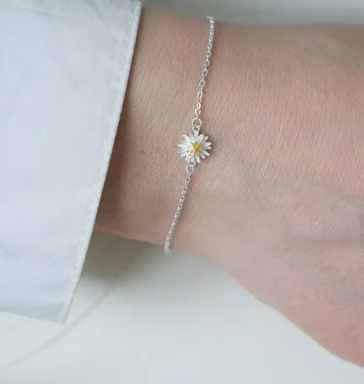 Wos Woodstock armbånd sølv 925 blomst 18,5 cm