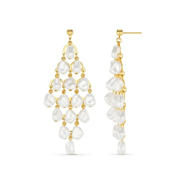 Orelia Statement Pearl Chandelier øreringe guld