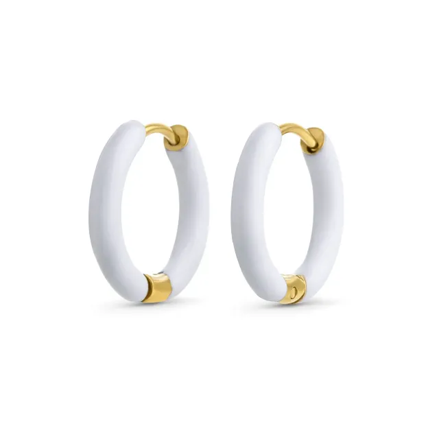 TIMI OF SWEDEN Kaja hoop øreringe hvid 17 mm