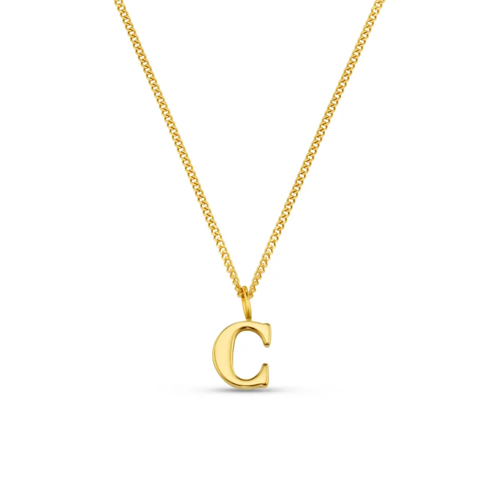 Orelia LUXE C Initial halskæde forgyldt bogstav C