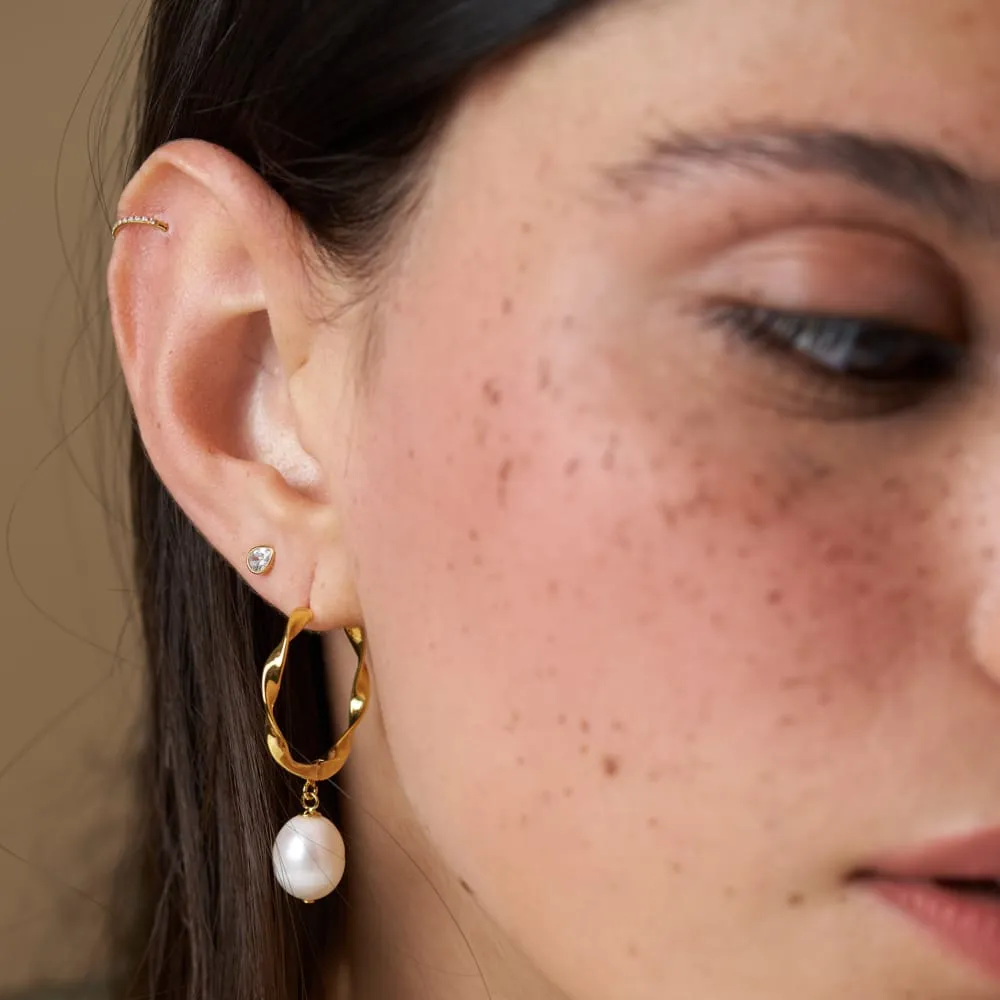 Orelia Fine Crystal Clicker Hoop øreringe 8mm guld