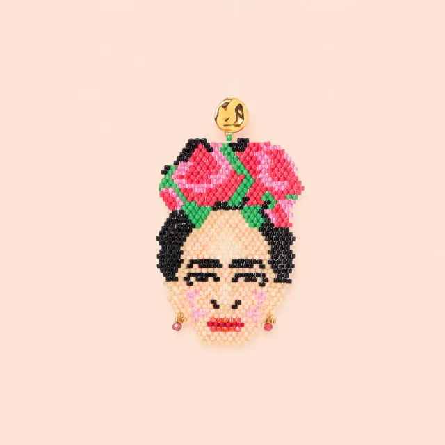 Lulo Jewelry Frida Kahlo ørering 18K guldbelagt glasperler