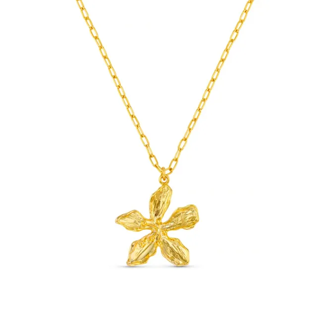 Orelia Statement Metal Flower halskæde forgyldt blomst
