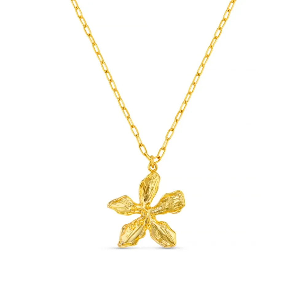 Orelia Statement Metal Flower halskæde forgyldt blomst