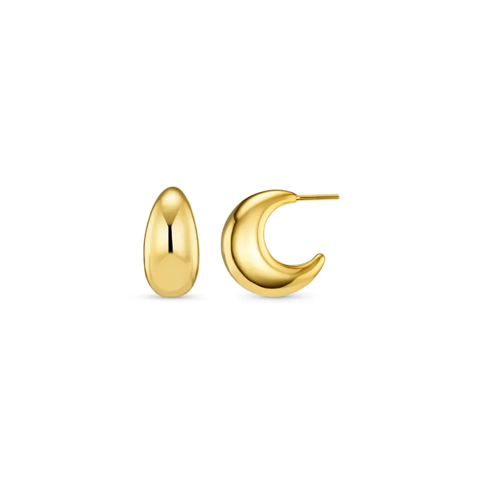 Orelia Tapered Domed Hoop øreringe guld chunky