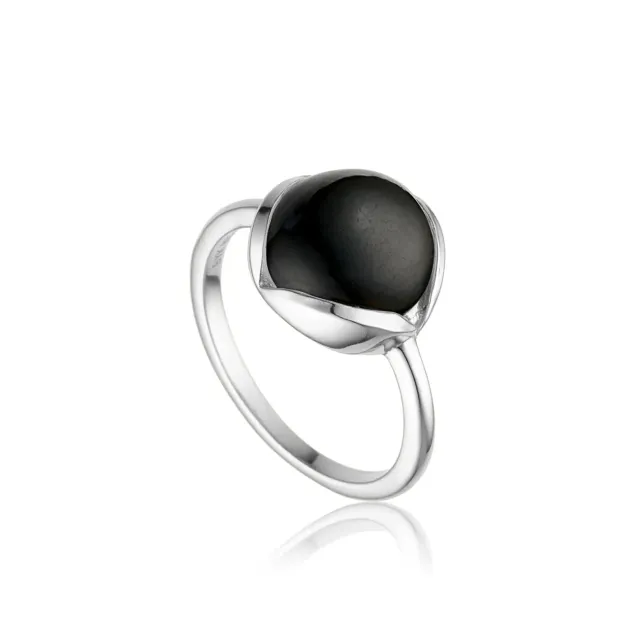Bykjaergaard Glory ring i sølv med sort onyx 10 mm