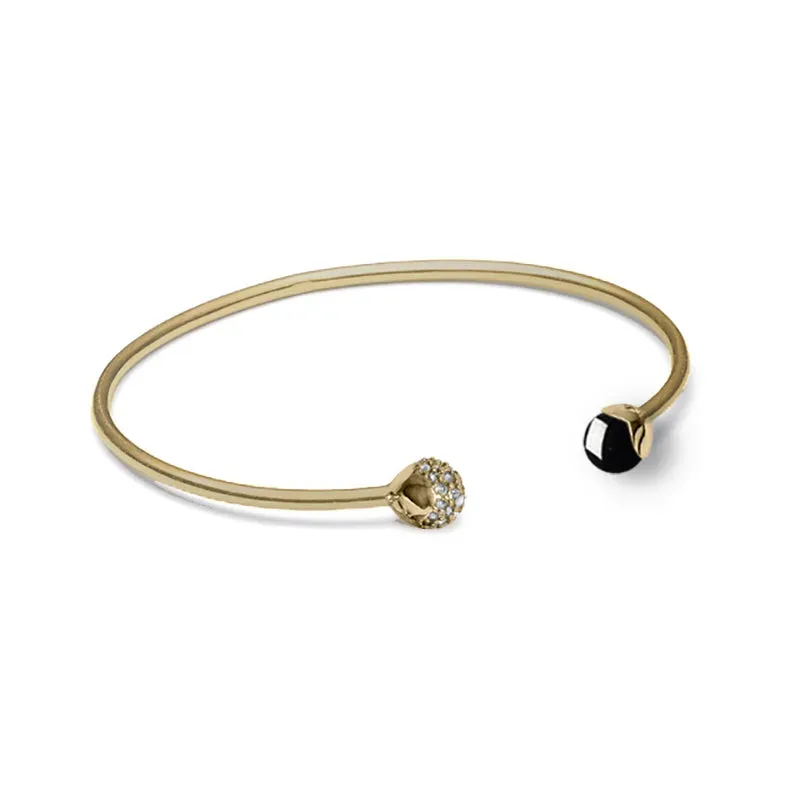 Bykjaergaard Glory armbånd forgyldt sort onyx topas