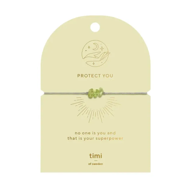 TIMI OF SWEDEN Peridot Chip armbånd forgyldt grønne sten