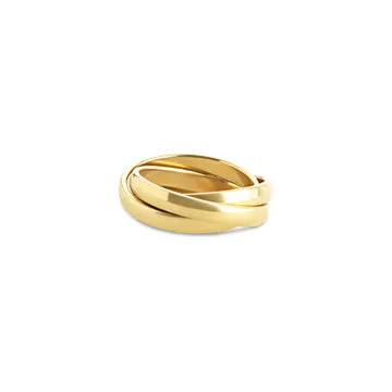 TIMI OF SWEDEN Alvy ring twist 18 mm guld vandtæt