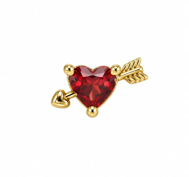 Wos Love single ørering guld rødt hjerte