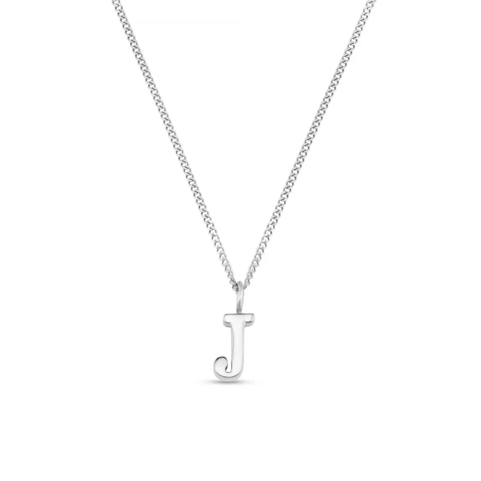 Orelia LUXE J Initial halskæde sølv bogstav J