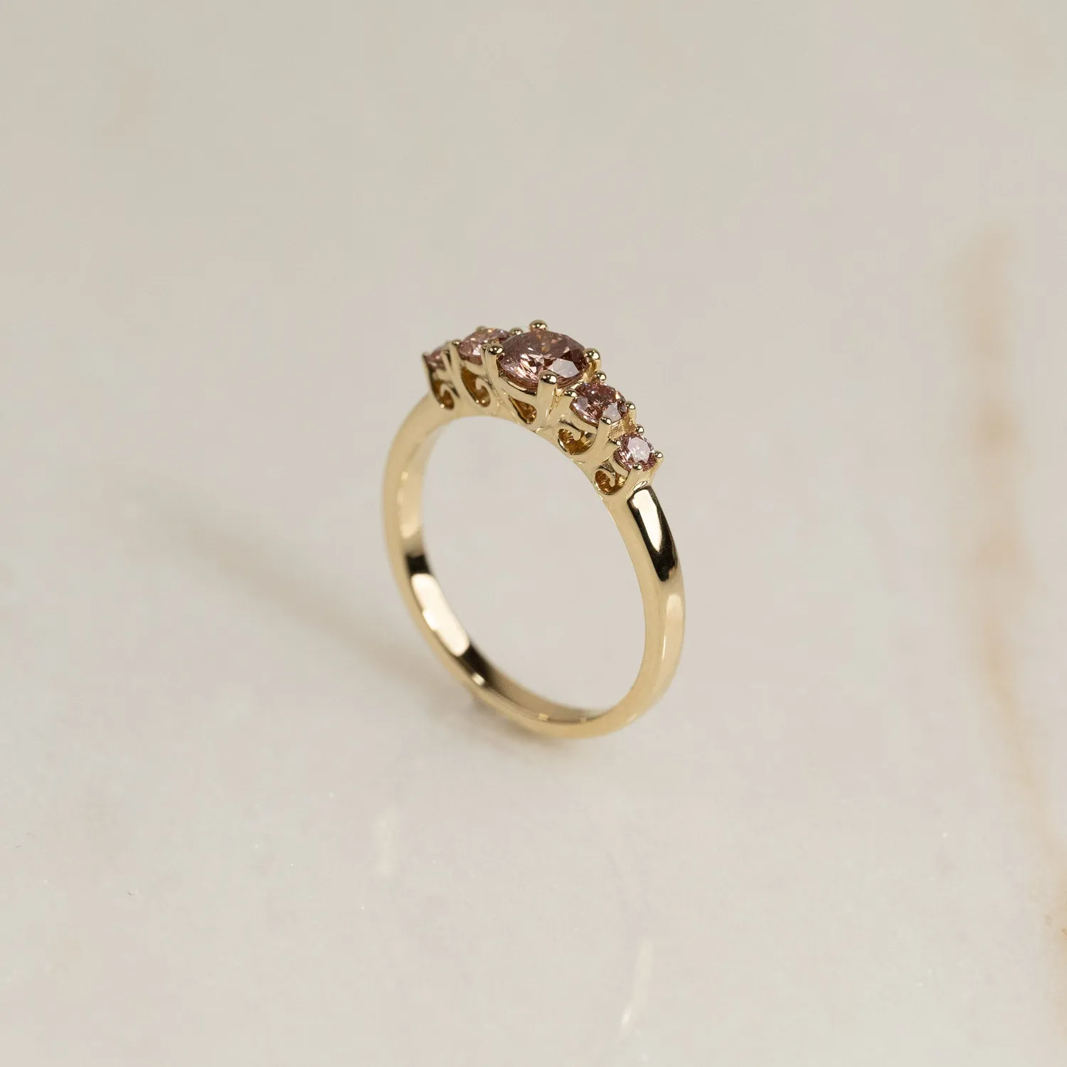 Sisi Copenhagen Trellis champagne diamantring 0,7 ct 14 kt