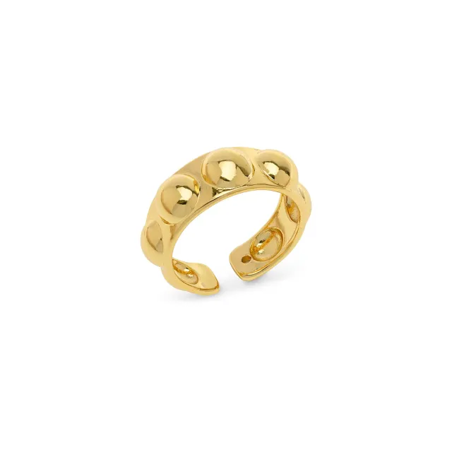 TIMI OF SWEDEN Reah ring boblestruktur guld rustfrit stål