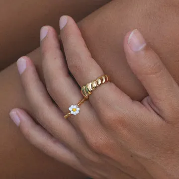 Timi of Sweden Lisa flower bead ring justerbar