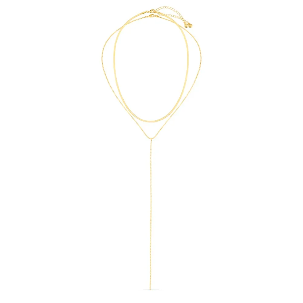 Orelia Snake Beaded lariat halskæde forgyldt 2-rækket