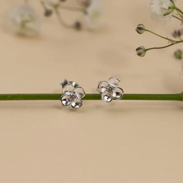 Sisi Copenhagen Flora Crystal ørestikker sølv zirkonia