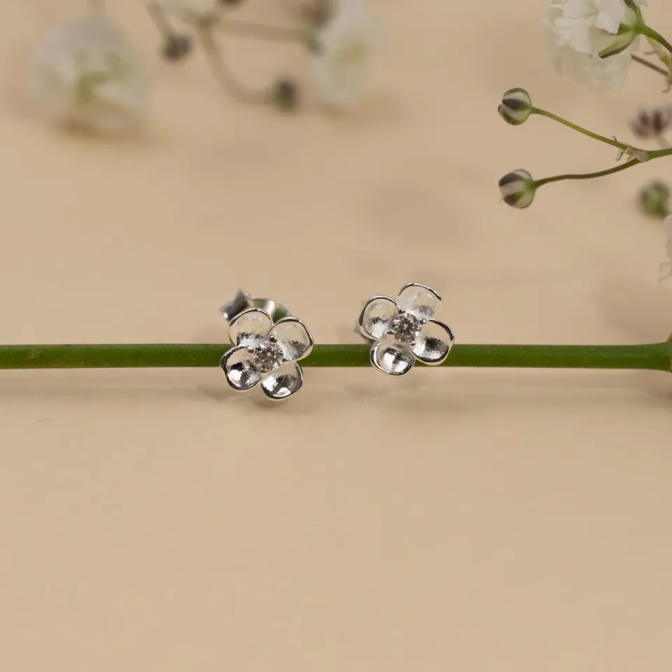 Sisi Copenhagen Flora Crystal ørestikker sølv zirkonia