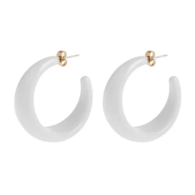 TIMI OF SWEDEN Marilyn hoop øreringe hvid 35 mm