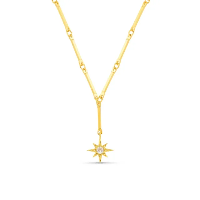 Orelia Starburst Bar Link lariat halskæde krystal guld
