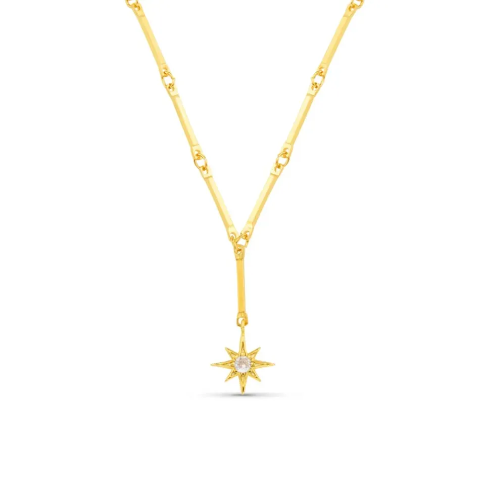 Orelia Starburst Bar Link lariat halskæde krystal guld