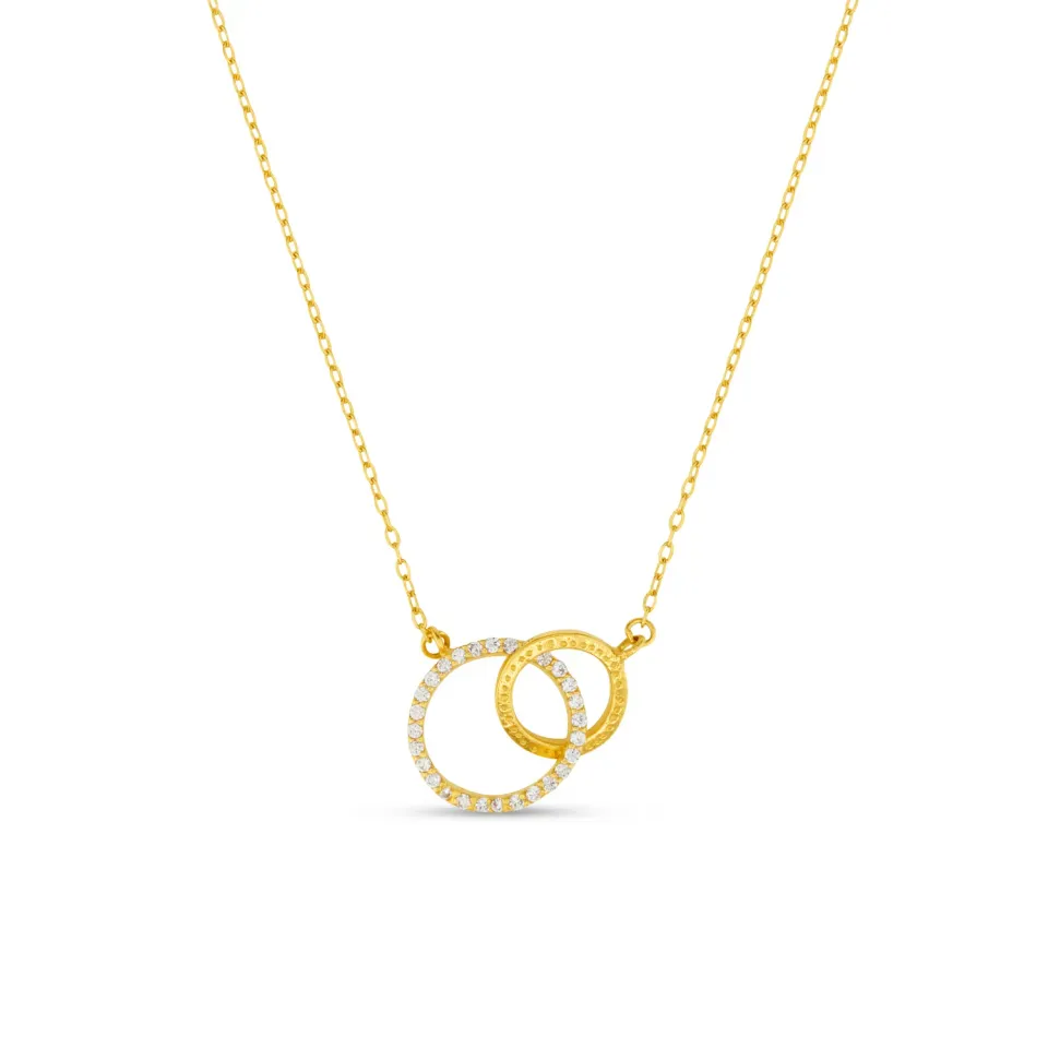 Orelia LUXE Crystal Open Circle halskæde guld zirkonia