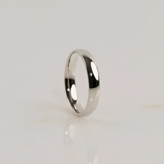 Sisi Copenhagen Oval Court vielsesring 4,5 mm hvidguld 14kt